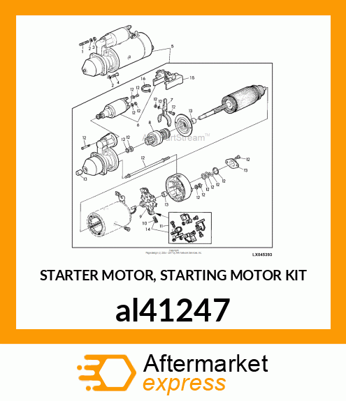 STARTER MOTOR, STARTING MOTOR KIT al41247