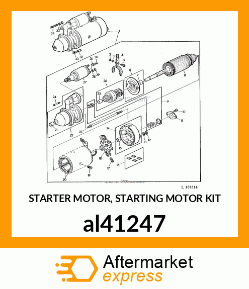 STARTER MOTOR, STARTING MOTOR KIT al41247