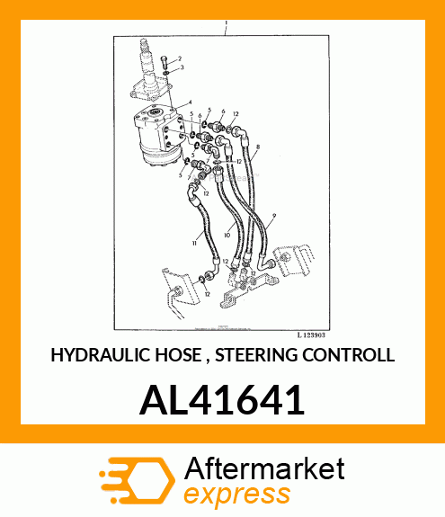 HYDRAULIC HOSE , STEERING CONTROLL AL41641