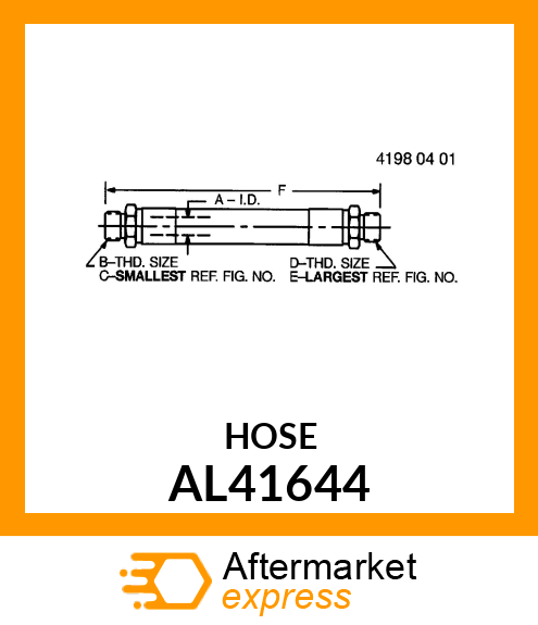 HYDRAULIC HOSE AL41644