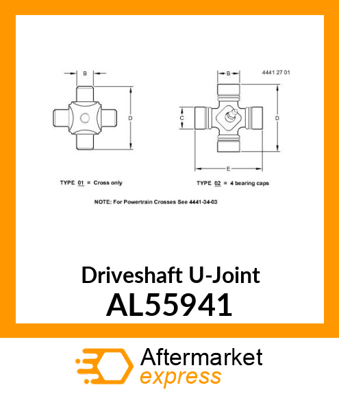 CROSS AND BEARING ASSEMBLY AL55941