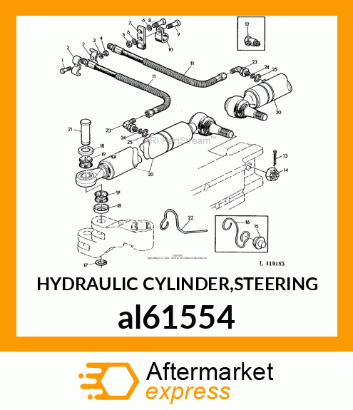 HYDRAULIC CYLINDER,STEERING al61554