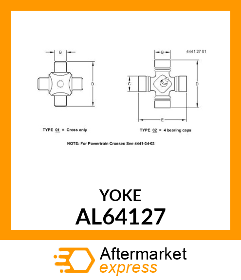 CROSS AND BEARING ASSEMBLY AL64127