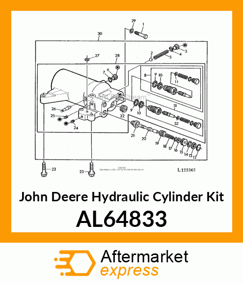 HYDRAULIC CYLINDER KIT, COMPLETE GO AL64833