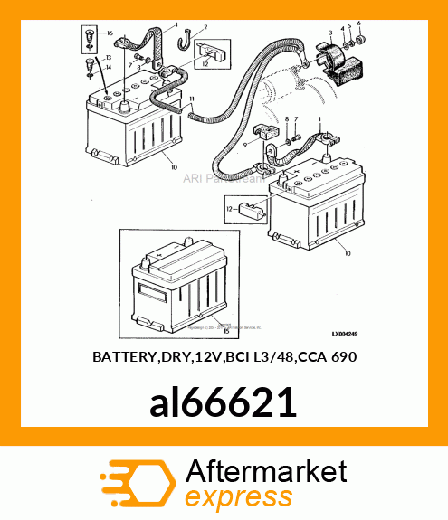 BATTERY,DRY,12V,BCI L3/48,CCA 690 al66621