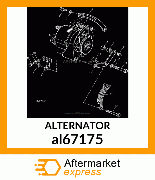 ALTERNATOR, 14V,55A al67175