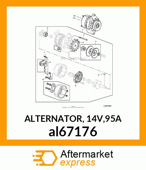 ALTERNATOR, 14V,95A al67176