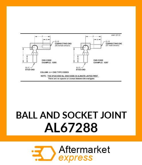 BALL AND SOCKET JOINT AL67288