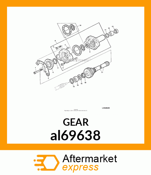 KIT, OUTSIDE AND INSIDE GEAR,STEEL. al69638