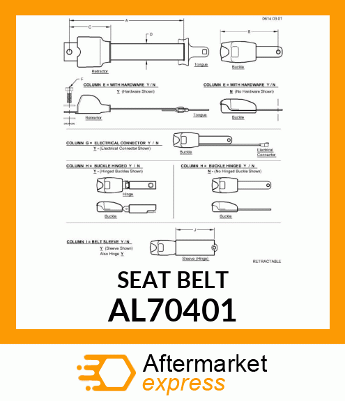 SEAT BELT AL70401