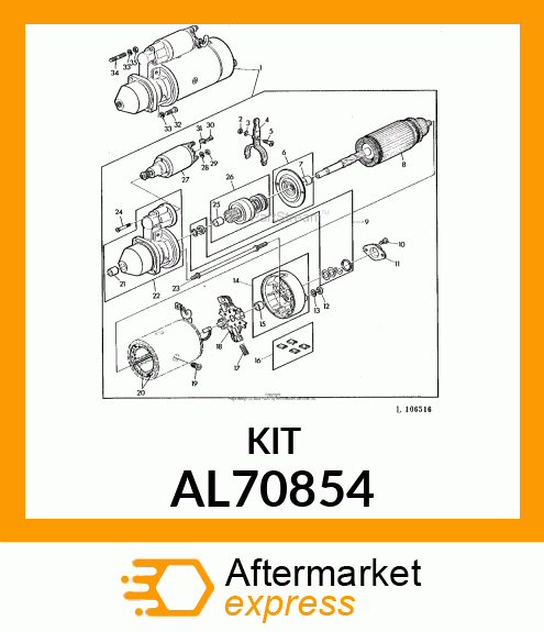 BEARING BUSHING KIT FOR STARTER AL70854