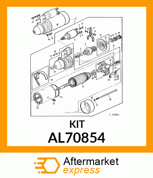 BEARING BUSHING KIT FOR STARTER AL70854