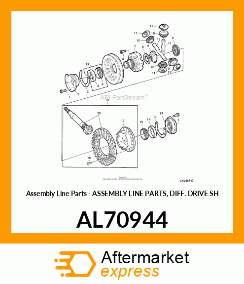 Assembly Line Parts - ASSEMBLY LINE PARTS, DIFF. DRIVE SH AL70944