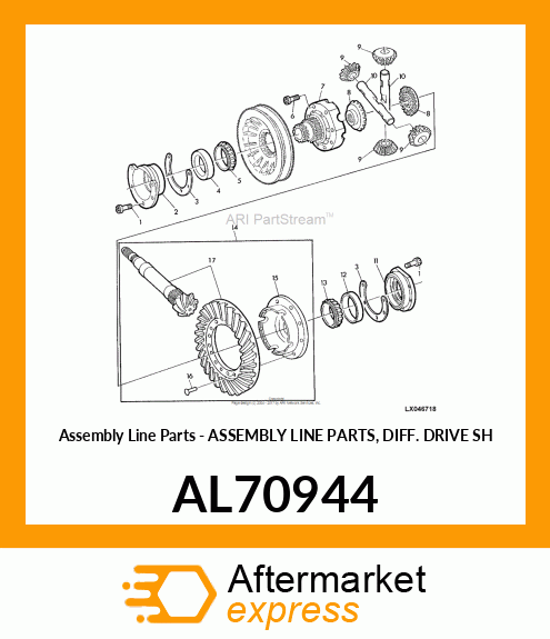 Assembly Line Parts - ASSEMBLY LINE PARTS, DIFF. DRIVE SH AL70944