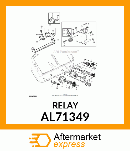 SERVICE KIT,RELAY FOR WORKING LIGHT AL71349
