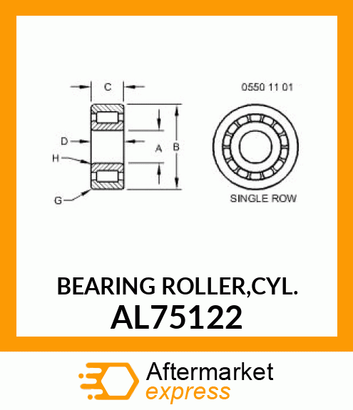 BEARING ROLLER,CYL. AL75122