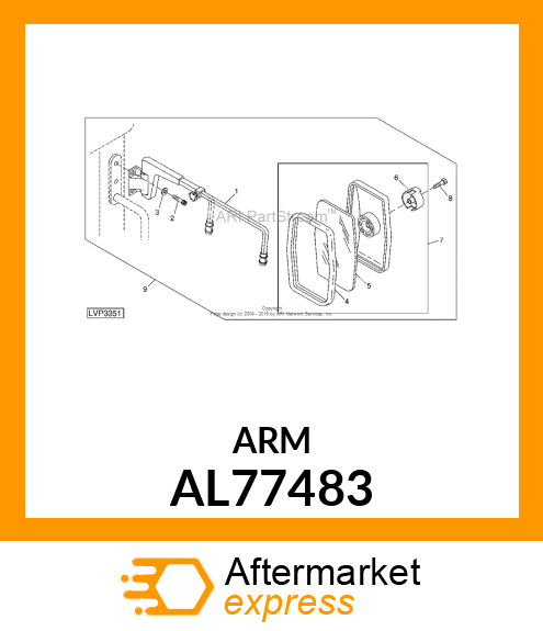 HOLDER, MIRROR ARM, MANUAL TELESCOP AL77483