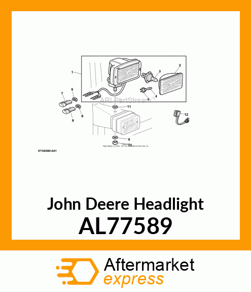 HEADLIGHT, HEADLIGHT CAB AL77589