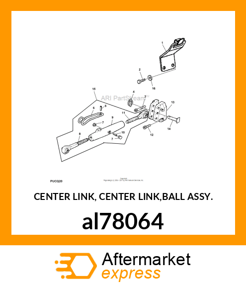 CENTER LINK, CENTER LINK,BALL ASSY. al78064