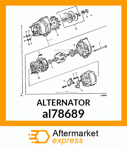 ALTERNATOR, 14V,55A al78689