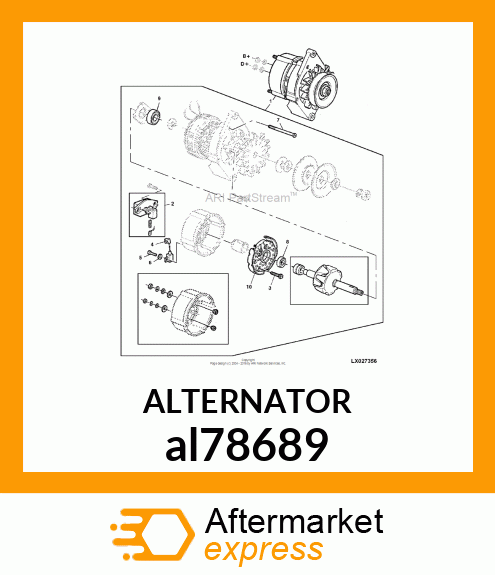 ALTERNATOR, 14V,55A al78689