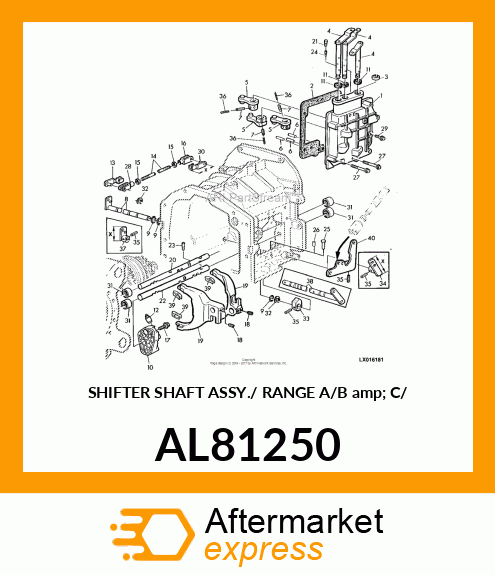 SHIFTER SHAFT ASSY./ RANGE A/B amp; C/ AL81250