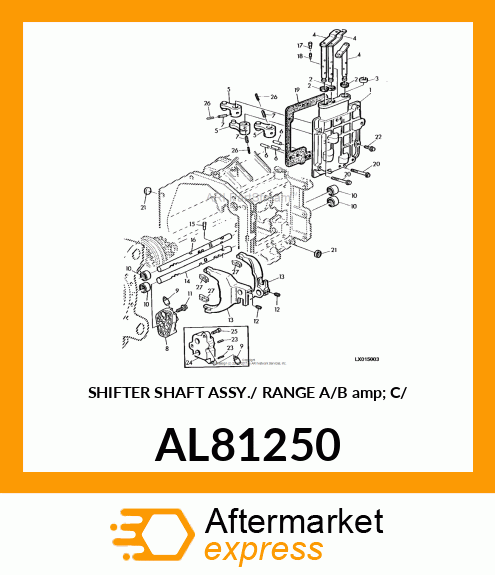 SHIFTER SHAFT ASSY./ RANGE A/B amp; C/ AL81250