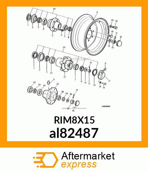 WHEEL, FIXED FRONT WHEEL/ 8X15/ 152 al82487