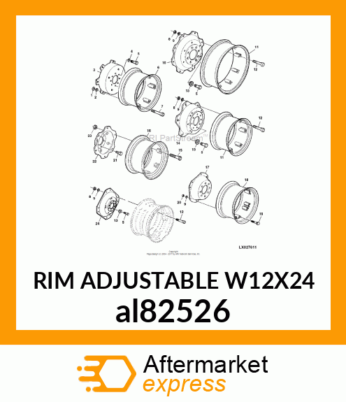 RIM ADJUSTABLE W12X24 al82526