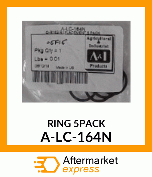 O-Ring - O-RING REPLACEMENT - 5 PK A-LC-164N