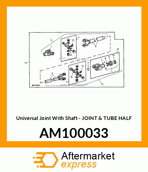 Universal Joint With Shaft AM100033