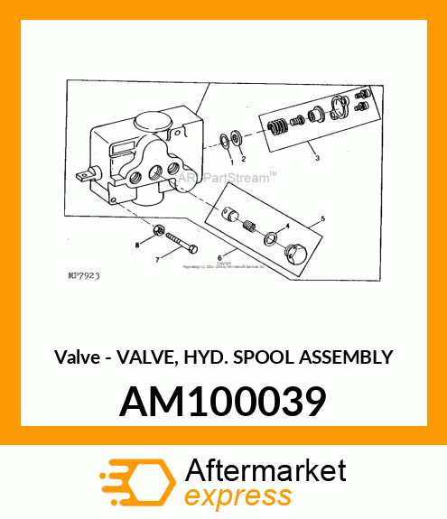 Valve - VALVE, HYD. SPOOL ASSEMBLY AM100039