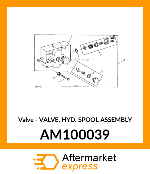 Valve - VALVE, HYD. SPOOL ASSEMBLY AM100039