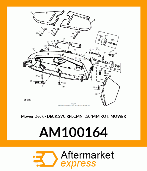 Mower Deck - DECK,SVC RPLCMNT,50"MM ROT. MOWER AM100164