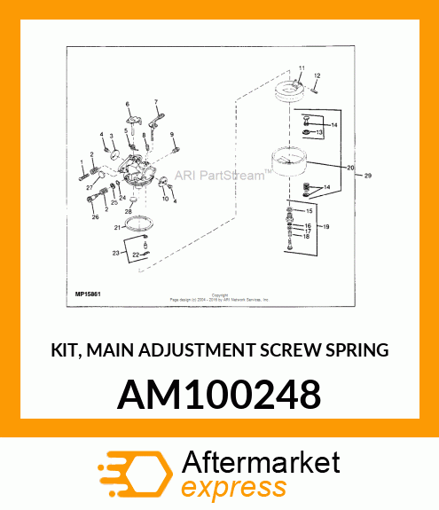 KIT, MAIN ADJUSTMENT SCREW SPRING AM100248