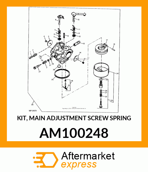 KIT, MAIN ADJUSTMENT SCREW SPRING AM100248