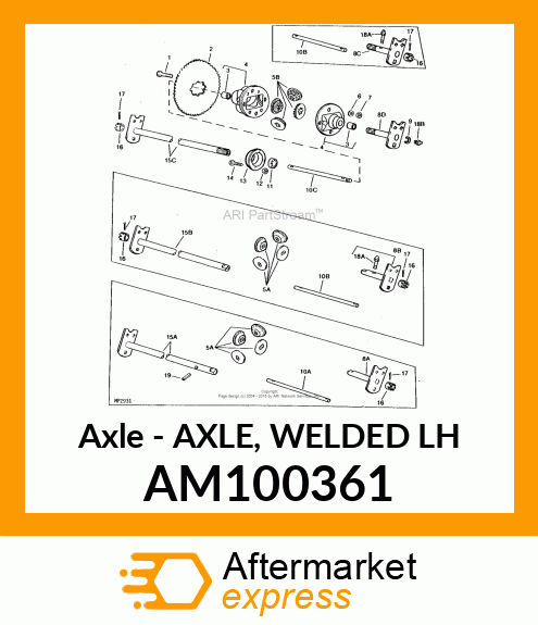 Axle - AXLE, WELDED LH AM100361