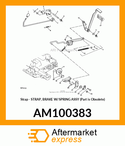 Strap - STRAP, BRAKE W/SPRING ASSY (Part is Obsolete) AM100383