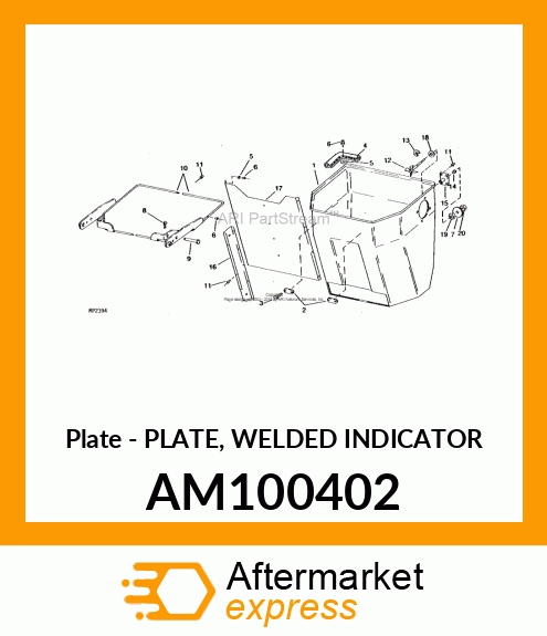 Plate - PLATE, WELDED INDICATOR AM100402