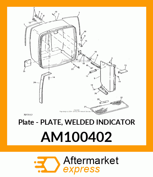 Plate - PLATE, WELDED INDICATOR AM100402