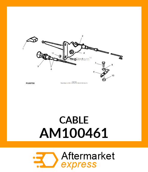 CABLE, CHOKE W/KNOB AM100461