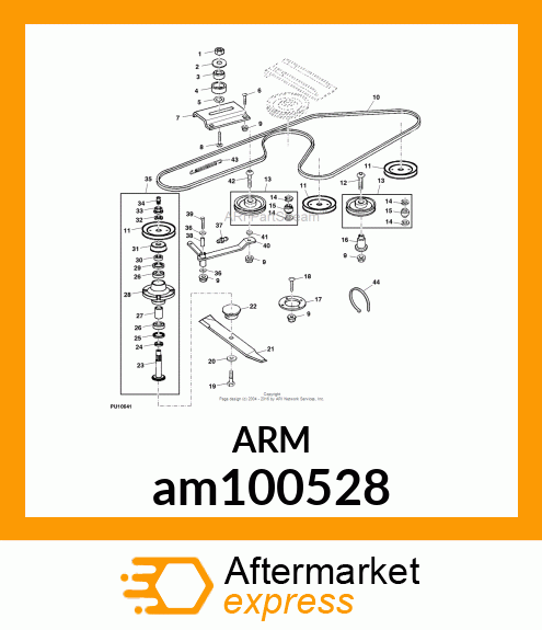 ARM, WELDED IDLER AM100528 PAINTED am100528