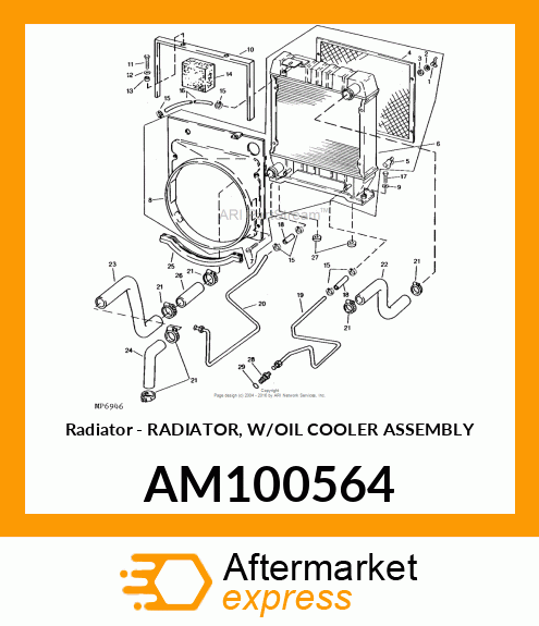 Radiator - RADIATOR, W/OIL COOLER ASSEMBLY AM100564