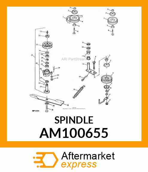 SPINDLE, SPINDLE, ASSEMBLED AM100655