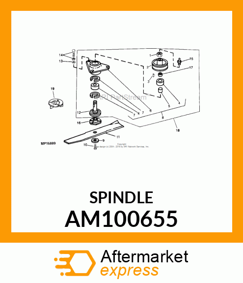 SPINDLE, SPINDLE, ASSEMBLED AM100655