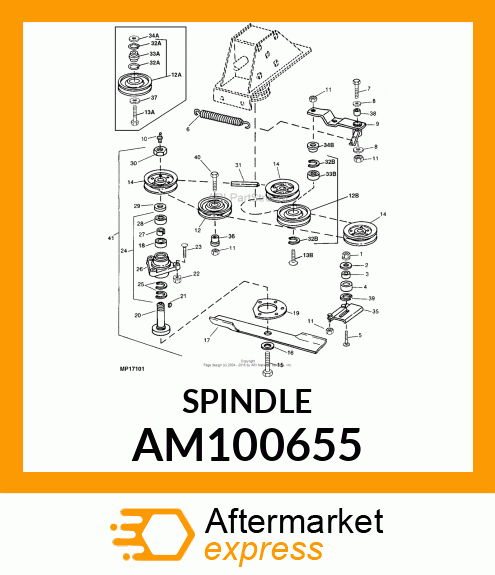 SPINDLE, SPINDLE, ASSEMBLED AM100655