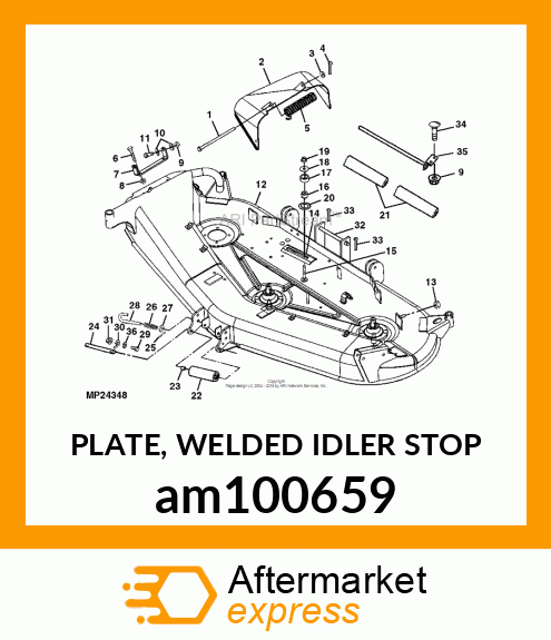 PLATE, WELDED IDLER STOP am100659