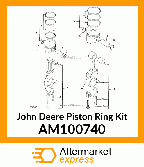 SET, PISTON RING AM100740