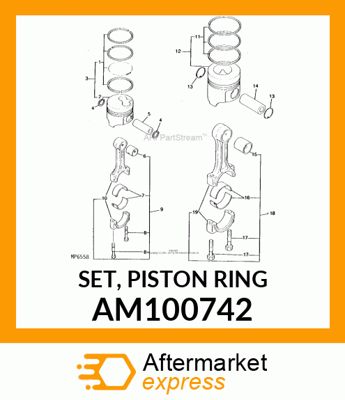 SET, PISTON RING AM100742