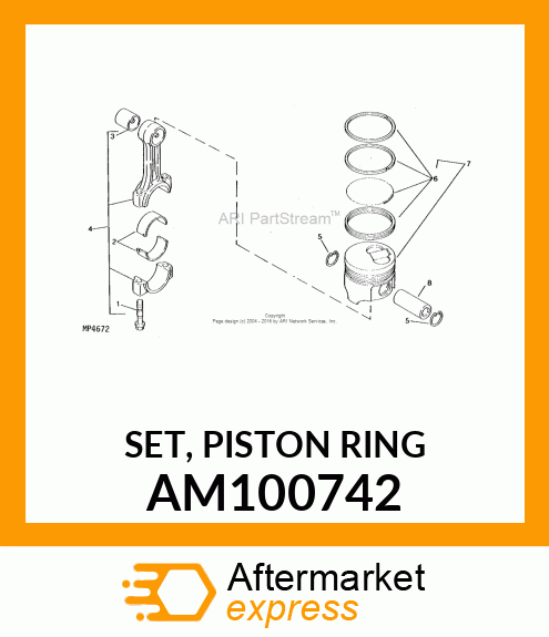 SET, PISTON RING AM100742